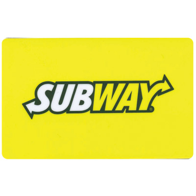 SUBWAY® $25 Gift Card - Use this card to buy hot and cold sandwiches, salads and cookies!
